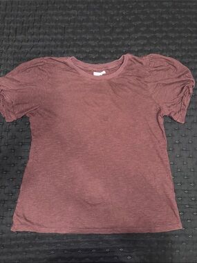 Maurices Short Sleeve Crewneck Tee in Plum